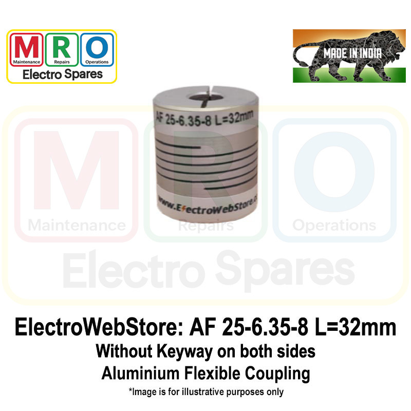AF-25-6.35-8 L: 32mm W/o Keyway on both sides AF-25-6.35-8 L: 32mm W/o Keyway on both sides