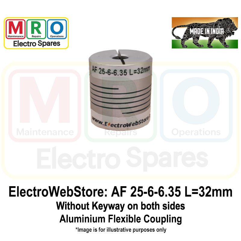 AF-25-6-6.35 L: 32mm W/o Keyway on both sides AF-25-6-6.35 L: 32mm W/o Keyway on both sides