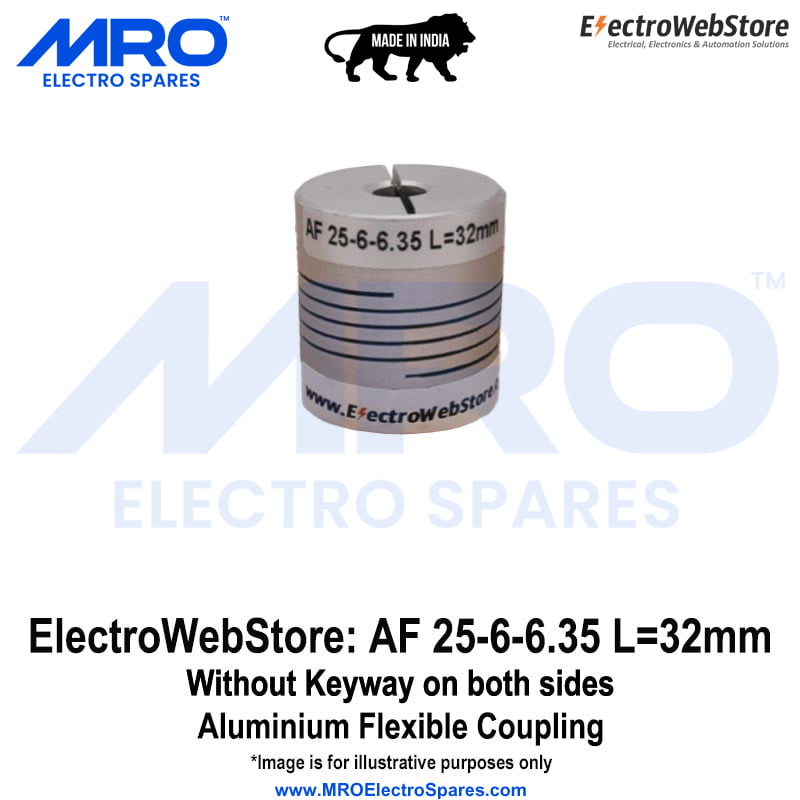 AF-25-6-6.35 L: 32mm W/o Keyway on both sides AF-25-6-6.35 L: 32mm W/o Keyway on both sides